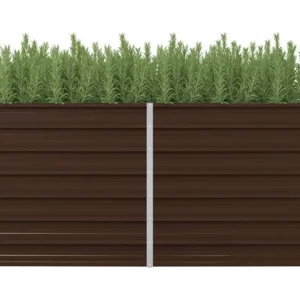 Canteiro de jardim elevado 160x80x77cm ço galvanizado castanho Clicnbuy
