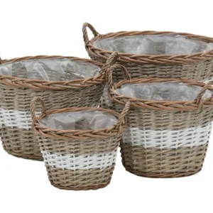 Cestos para vasos 4 peças vime com forro em PE Clicnbuy