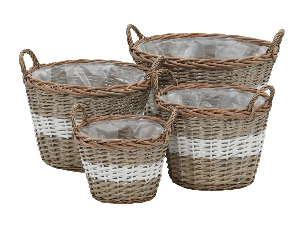 Cestos para vasos 4 peças vime com forro em PE Clicnbuy