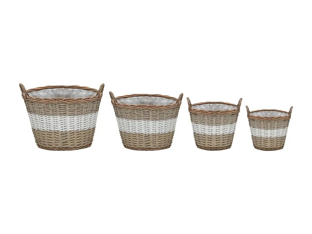 Cestos para vasos 4 peças vime com forro em PE Clicnbuy