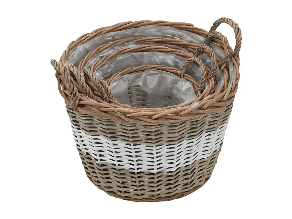 Cestos para vasos 4 peças vime com forro em PE Clicnbuy