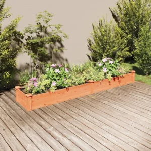 Anel de Irrigação Canteiro elevado com forro 240x45x25 cm abeto maciço castanho