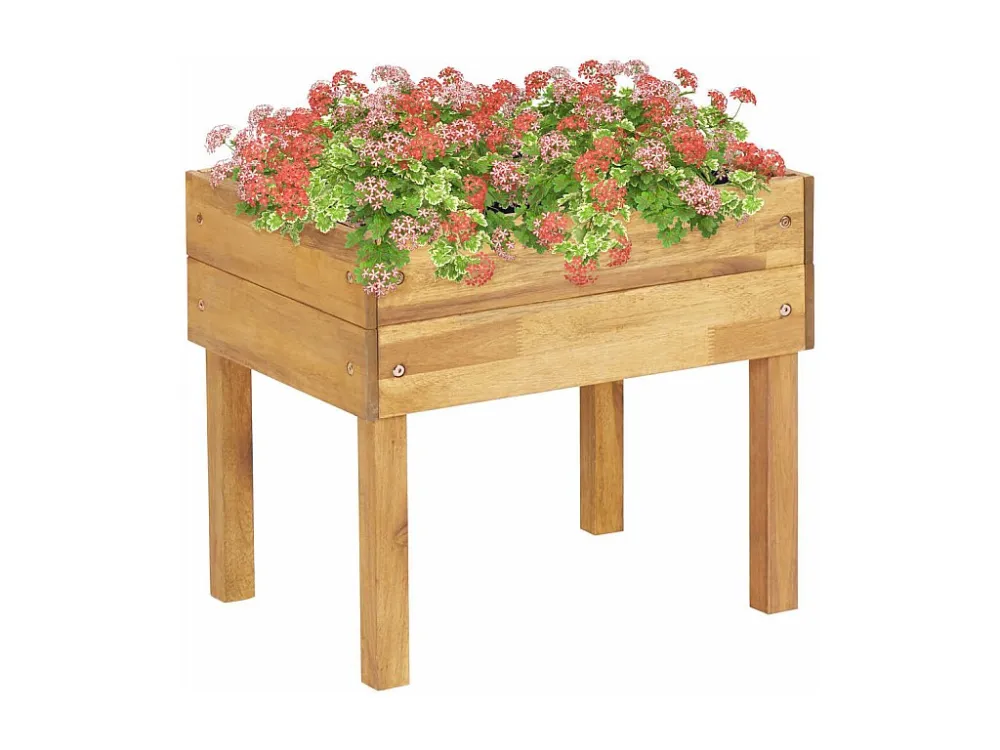 Cachepô de Fibra de Coco Vaso de jardim elevado 50x40x45 cm madeira acácia maciç