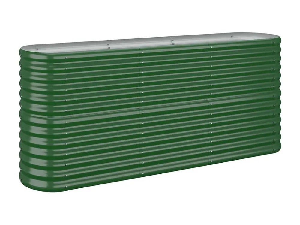 Canteiro elevado jardim 152x40x68 cm ço revestido pó verde | Resistente Geada |