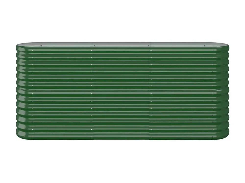Canteiro elevado jardim 152x40x68 cm ço revestido pó verde | Resistente Geada |