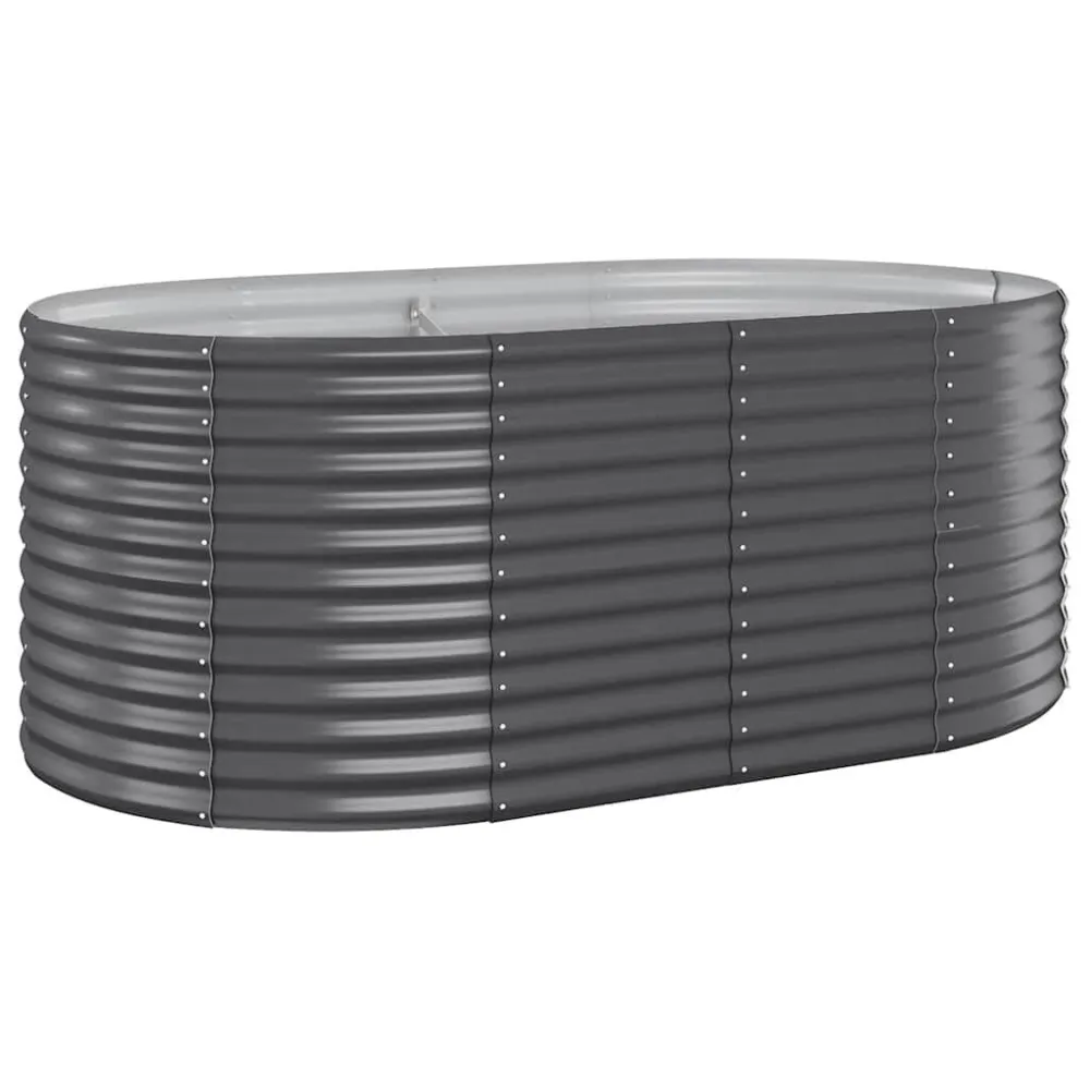 Canteiro elevado jardim 175x100x68 ço revestido pó antracite para Varandas e Sacadas