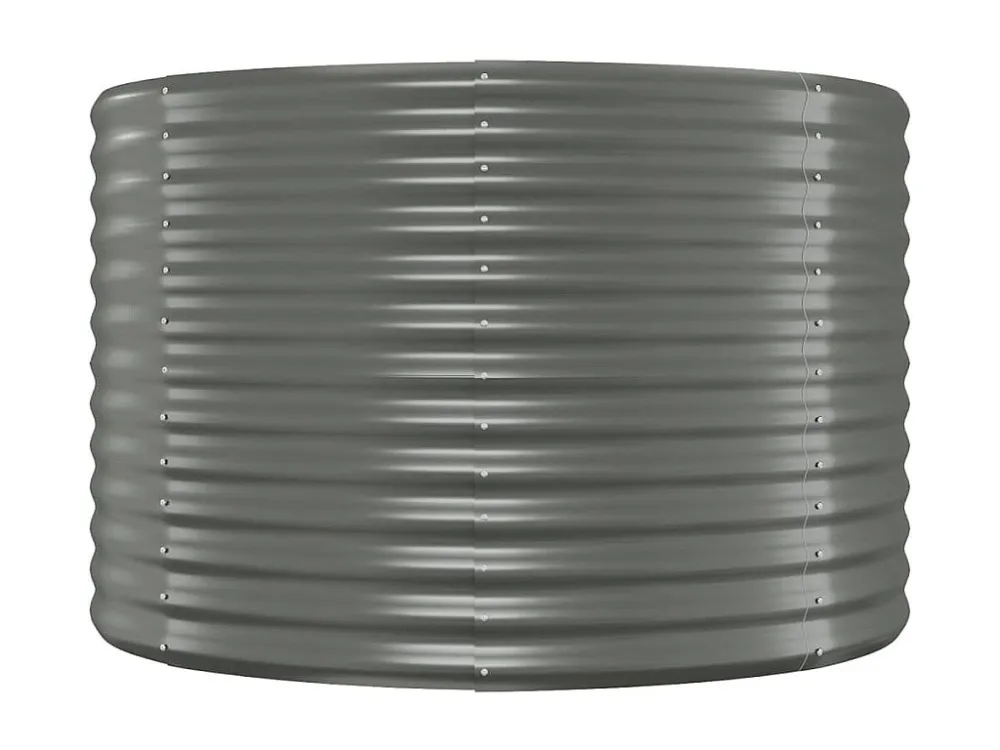 Canteiro elevado jardim 249x100x68 ço revestido pó cinzento Cerâmica Esmaltada