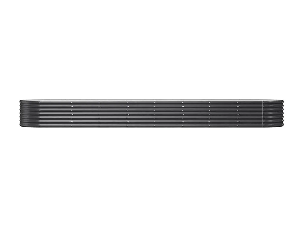 Canteiro elevado jardim 368x80x36 ço revestido pó antracite com Sistema de Drenagem