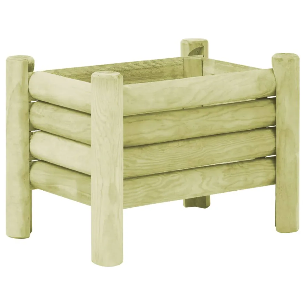 Canteiro elevado de jardim 60x40x42 cm pinho impregnado | Resistente Geada |