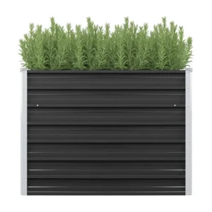 Canteiro elevado jardim ço galvanizado 100x40x77 cm antracite Montagem sem Ferramentas