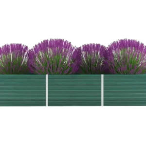 Canteiro elevado de jardim ço galvanizado 240x80x45 cm verde com Sistema de Drenagem