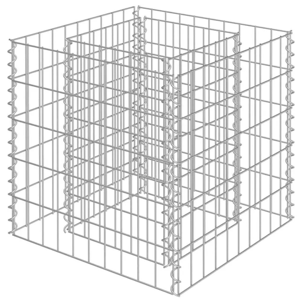 Canteiro elevado/cesto gabião 50x50x50 cm ço galvanizado para Varandas e Sacadas
