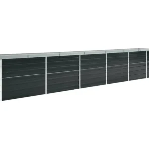 Canteiro jardim elevado 480x80x77cm ço galvanizado antracite Design com Furos de Respiração