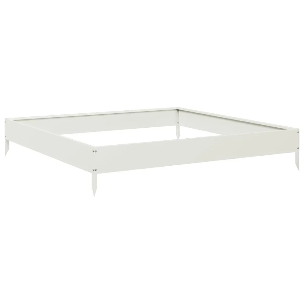 Capacidade Extra Grande Canteiro elevado de jardim 100x100x18,5 cm ço branco