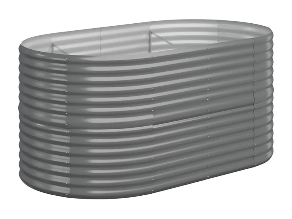 Capacidade Extra Grande Canteiro elevado jardim 152x80x68cm ço revestido pó cinzento