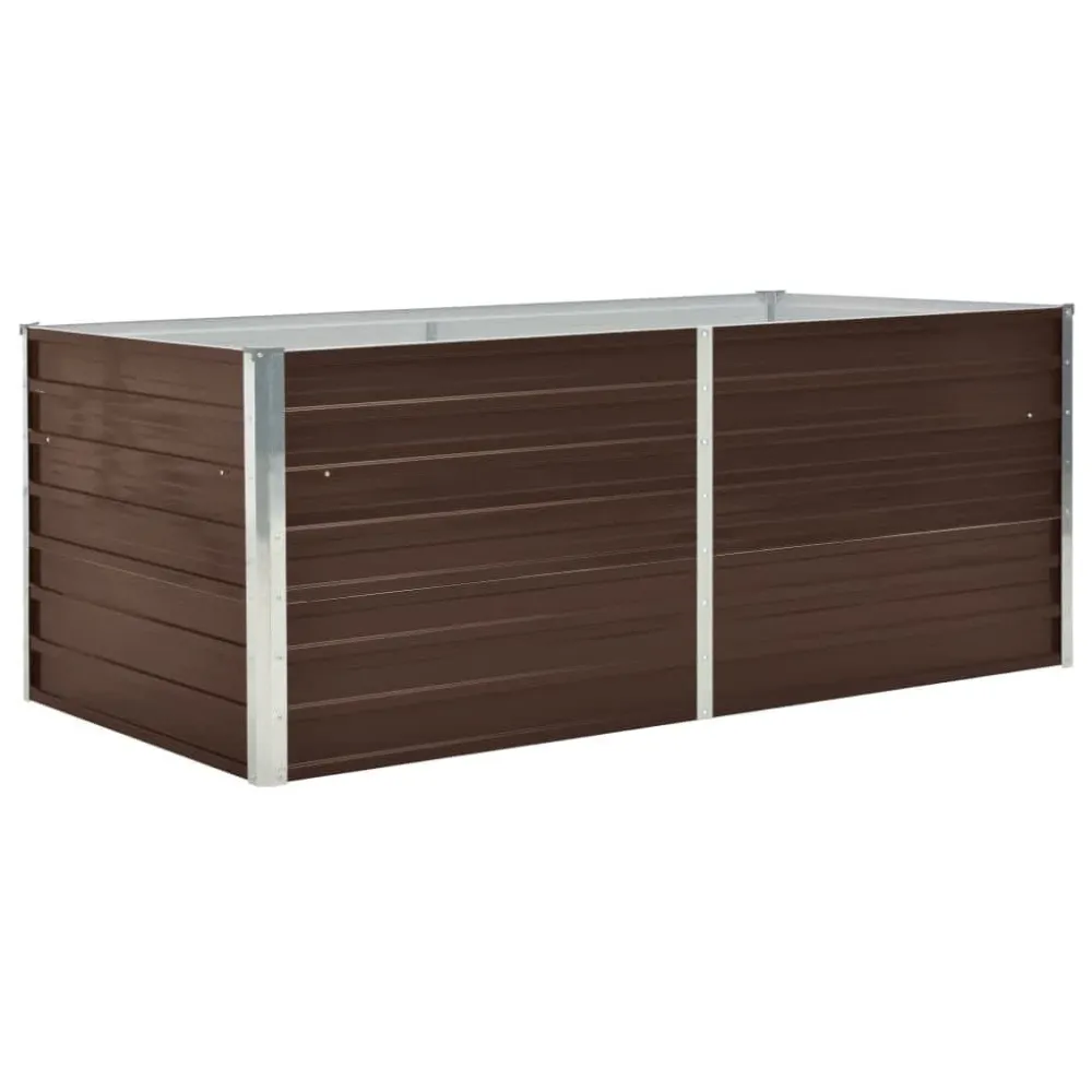 Capacidade Extra Grande Canteiro de jardim elevado 160x80x45cm ço galvanizado castanho