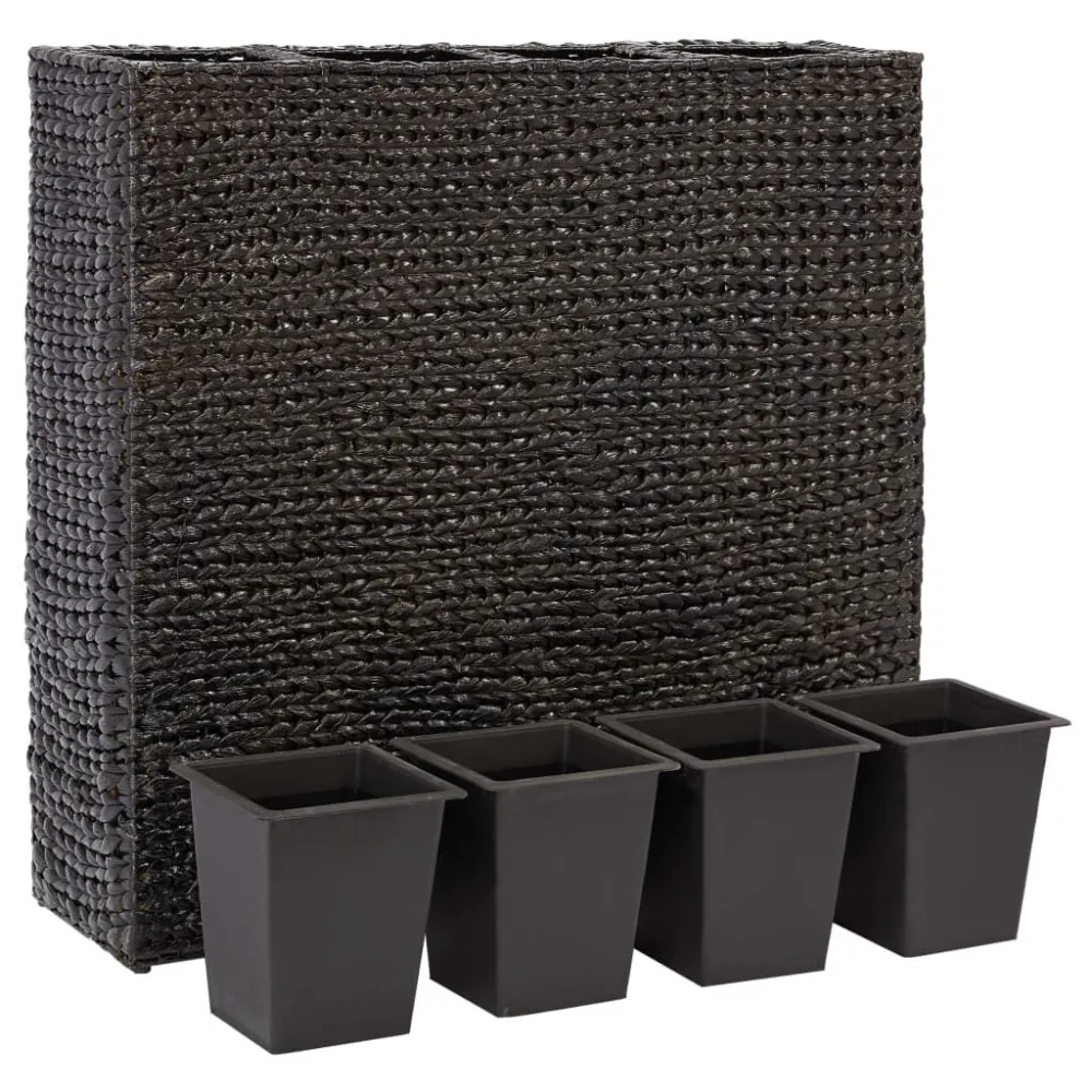 Jardineira de Parede Floreira alta com 4 vasos jacinto de água preto
