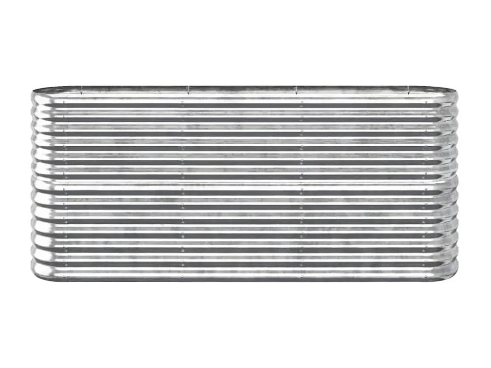 Prato Coletor Canteiro elevado jardim 152x40x68cm ço revestido pó prateado