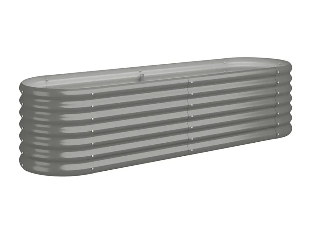 Premium Resistente Intempéries Canteiro elevado jardim 152x40x36cm ço revestido pó cinzento