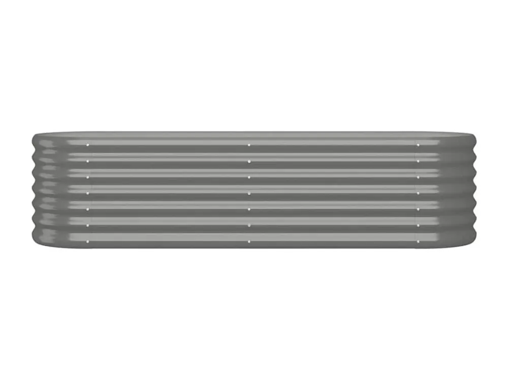 Premium Resistente Intempéries Canteiro elevado jardim 152x40x36cm ço revestido pó cinzento