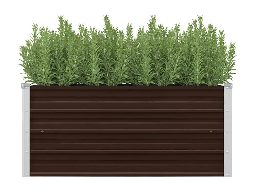 Suporte para Trepadeiras Canteiro elevado de jardim ço galvanizado 100x40x45cm castanho