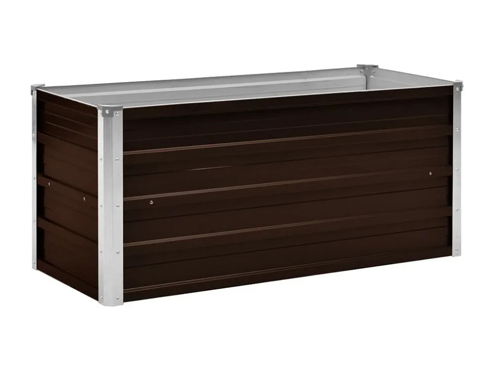 Suporte para Trepadeiras Canteiro elevado de jardim ço galvanizado 100x40x45cm castanho