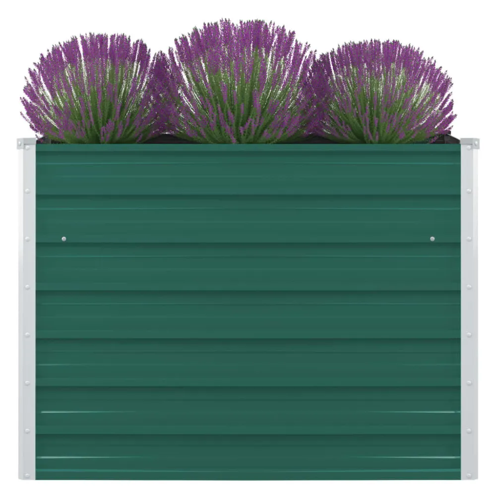 Tela de Tutoramento Canteiro jardim elevado 100x100x77cm ço galvanizado verde