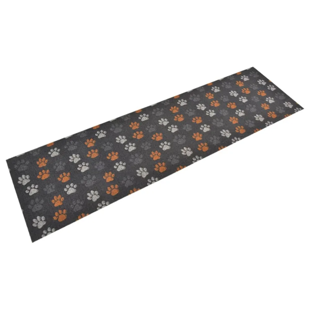 Tapete de cozinha lavável 45x150 cm veludo básico patinhas | Com Garantia de 2 Anos