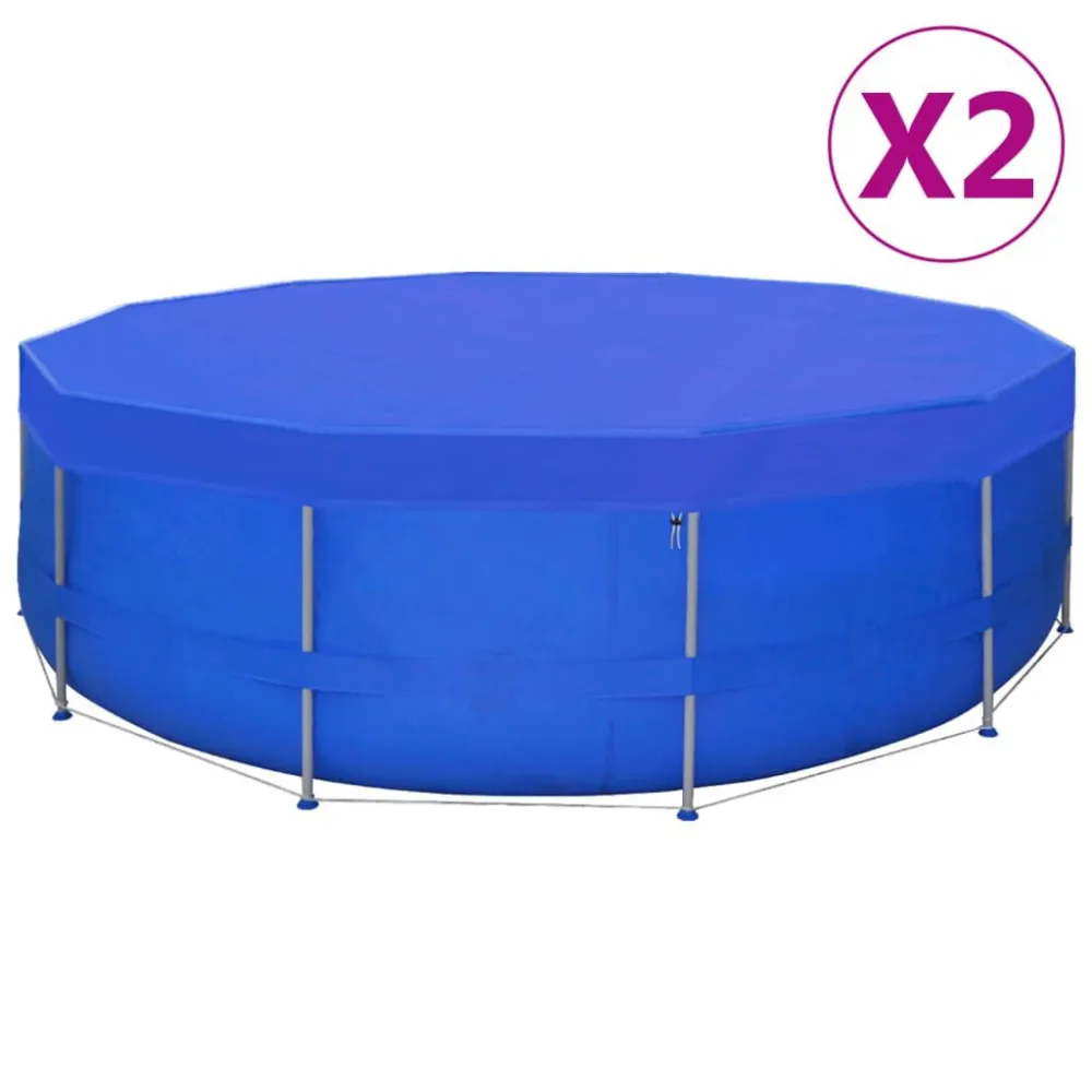 Coberturas de piscina redondas 2 pcs PE 460 cm 90 g/m² com Vedante de Borracha