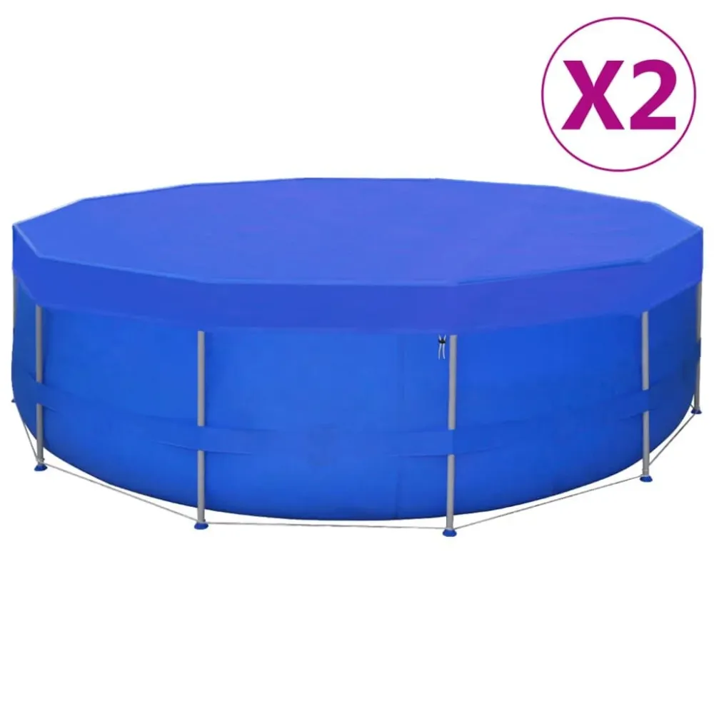 Coberturas de piscina redondas 2 pcs PE 460 cm 90 g/m² com Vedante de Borracha