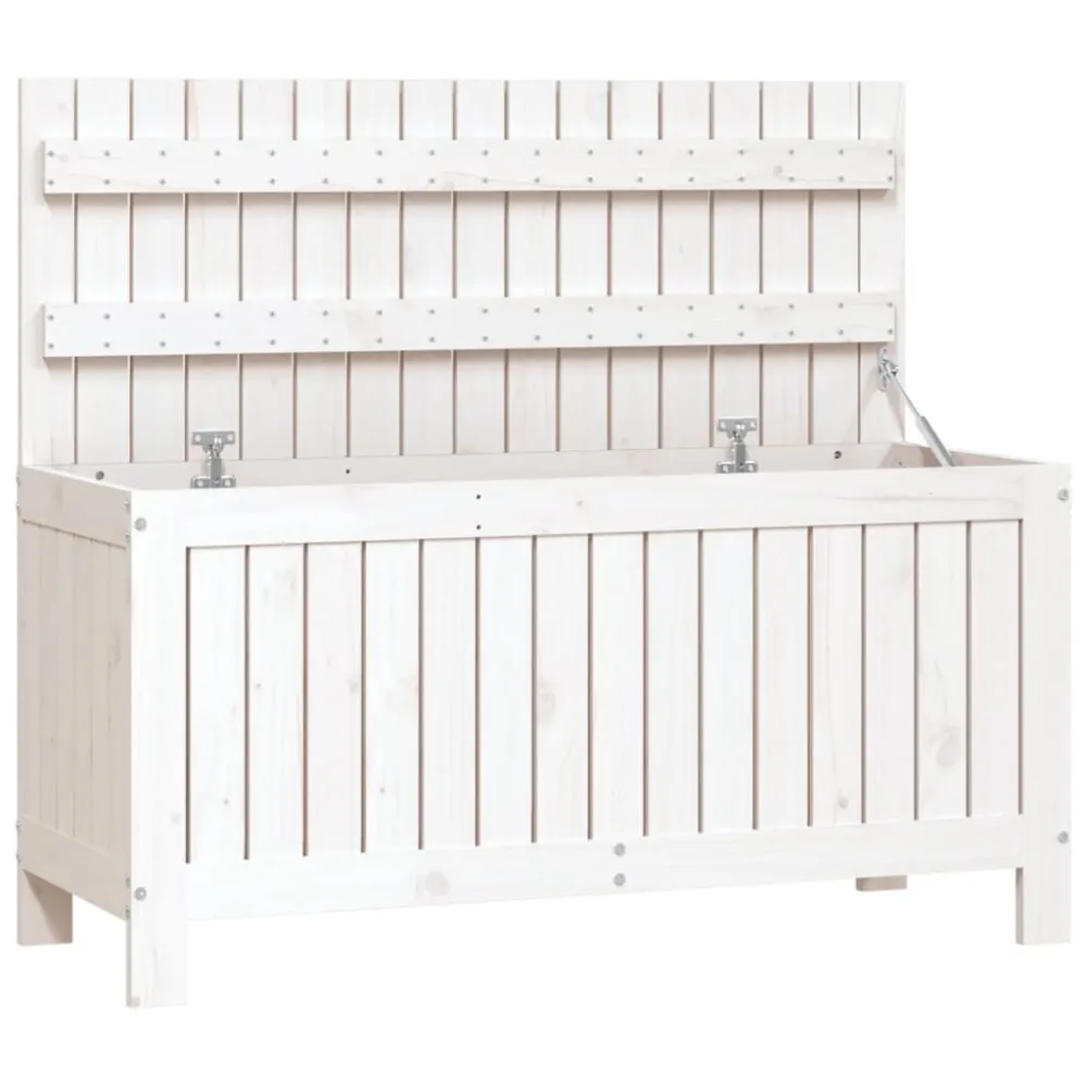Caixa de arrumação jardim 108x42,5x54 cm pinho maciço branco em Material à Prova de Mofo