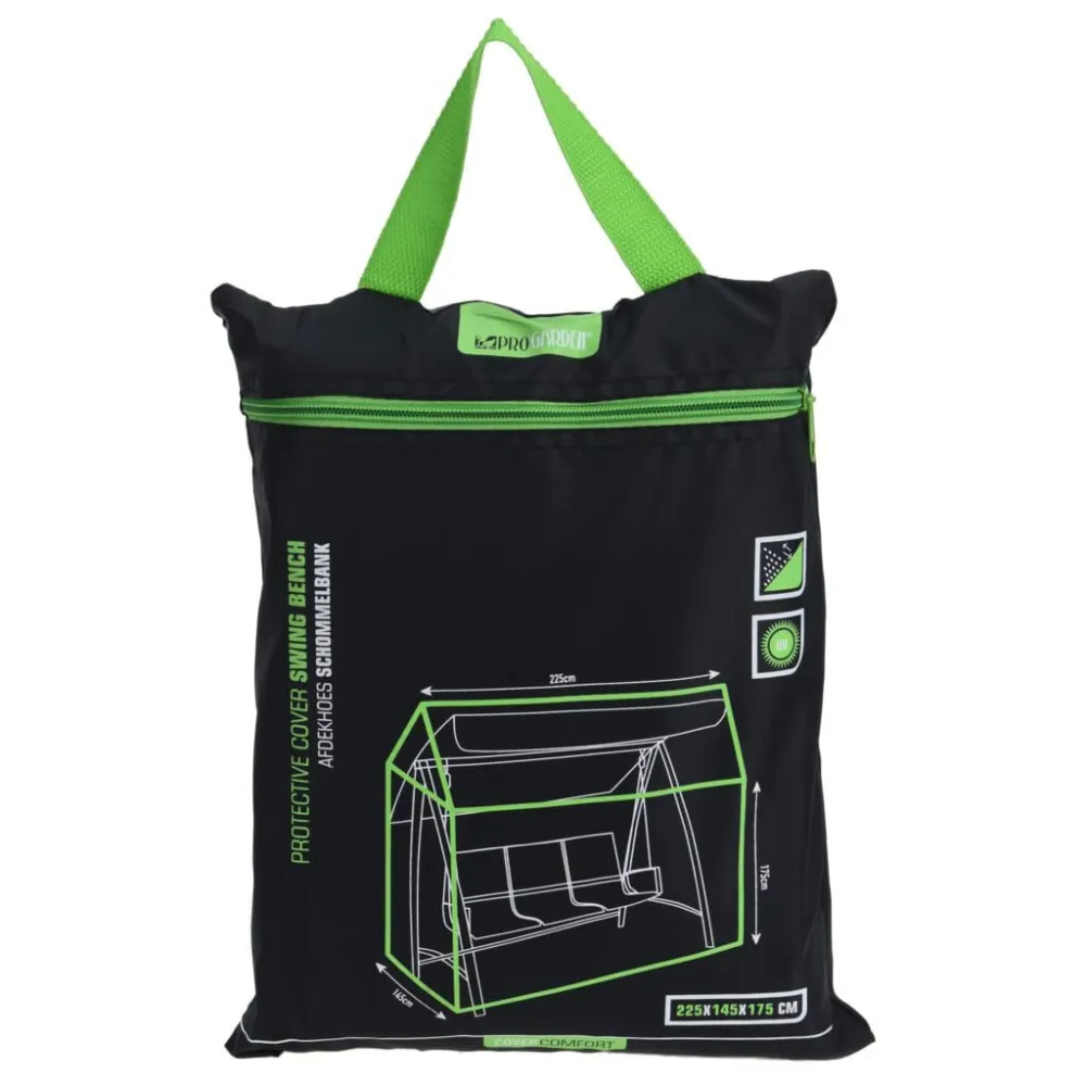 ProGarden Capa para banco de baloiçar 225x145x175 cm preto com Proteção UV