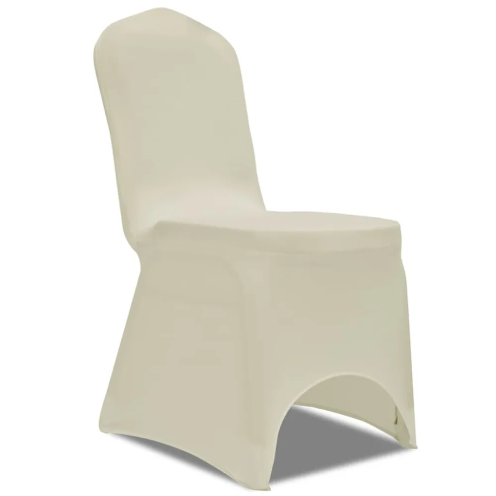 Capa de cadeira, elástica em creme, 50 peças com Proteção UV