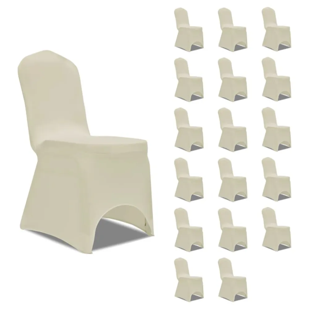 Capa para cadeira elástica 18 pcs cor creme para Exterior