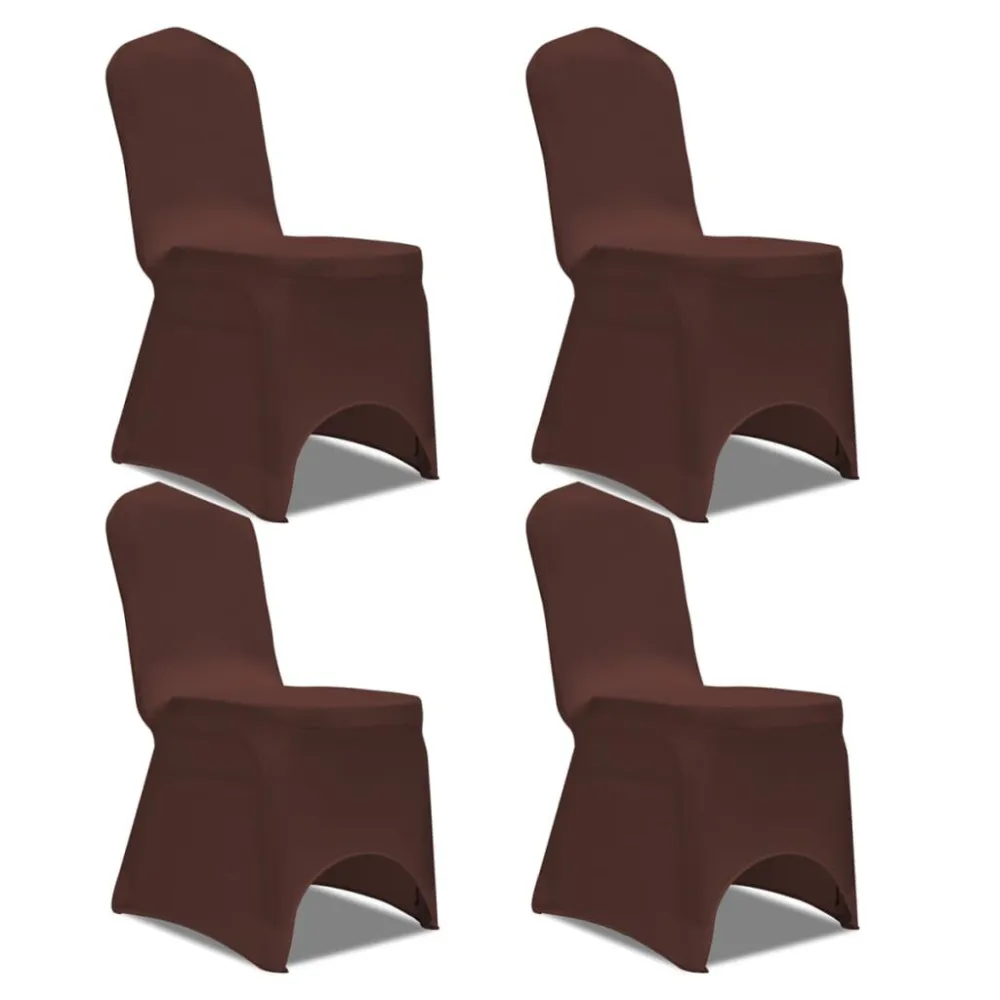 Resistente à Água Capa extensível para cadeira 4 pcs castanho
