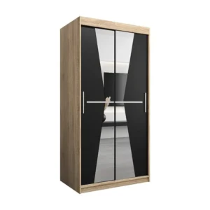 Armário Maroko com portas de correr 200/100/62 2 puertas (sonoma/preto) com Proteção UV