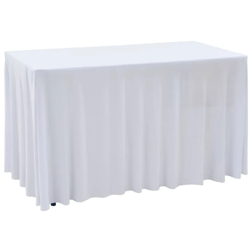 Capa extensível para mesa com camilha 2 pcs 243x76x74 cm branco para Conjuntos de Jardim