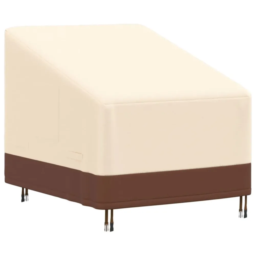 Capa para cadeira lounge jardim 79x97x48/74 cm 600D oxford bege para Exterior