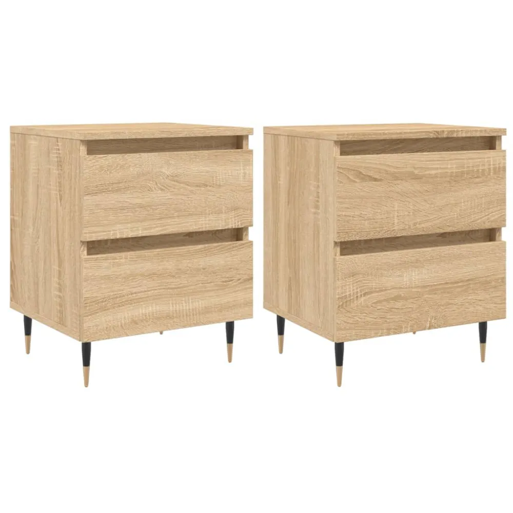 Mesas de cabeceira 2pcs derivados de madeira carvalho sonoma para Guardar no Inverno