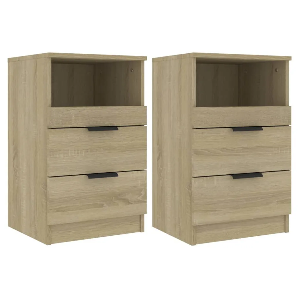Mesas de cabeceira 2pcs derivados de madeira carvalho sonoma para Exterior