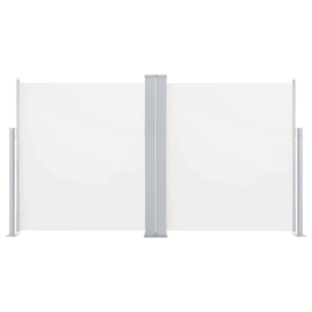 Toldo lateral retrátil duplo para pátio 170x600 cm creme para Guardar no Inverno