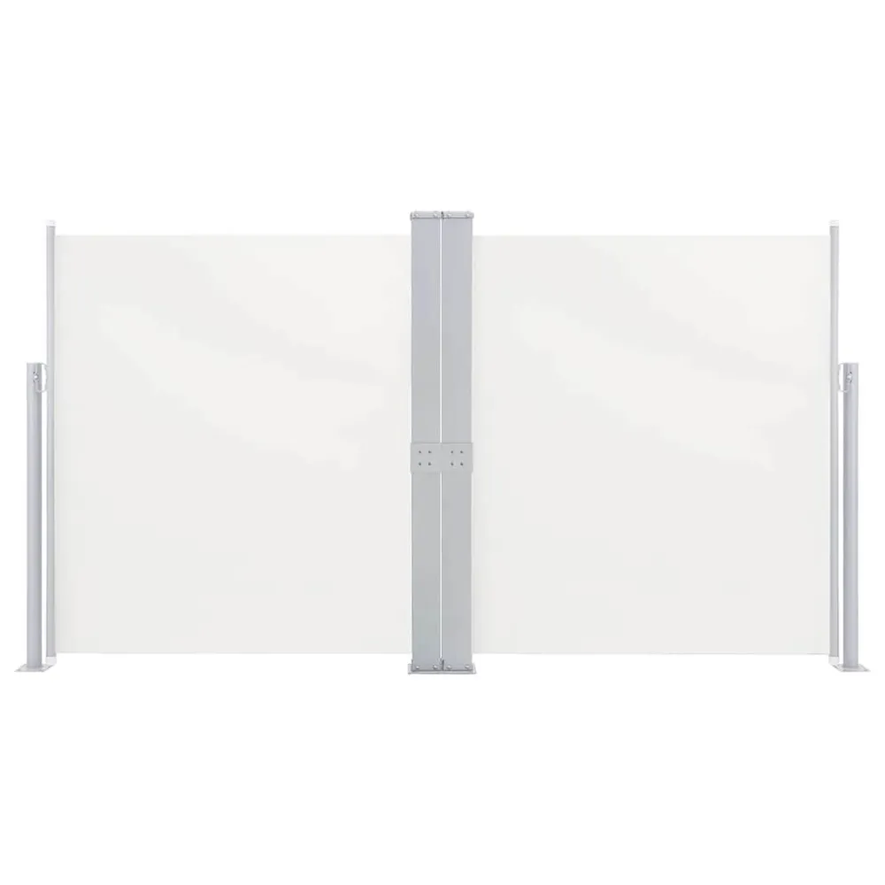 Toldo lateral retrátil duplo para pátio 170x600 cm creme para Guardar no Inverno
