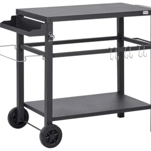 Inox ço Inoxidável Carrinho de cozinha para jardim em metálico preto STALETTI