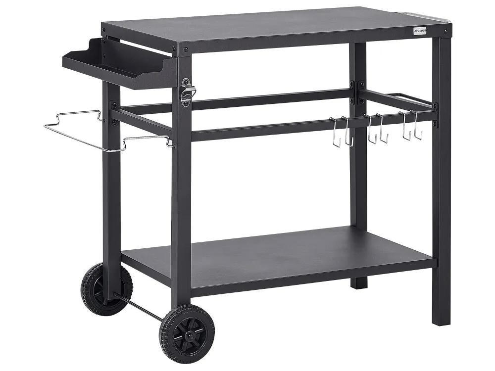 Inox ço Inoxidável Carrinho de cozinha para jardim em metálico preto STALETTI