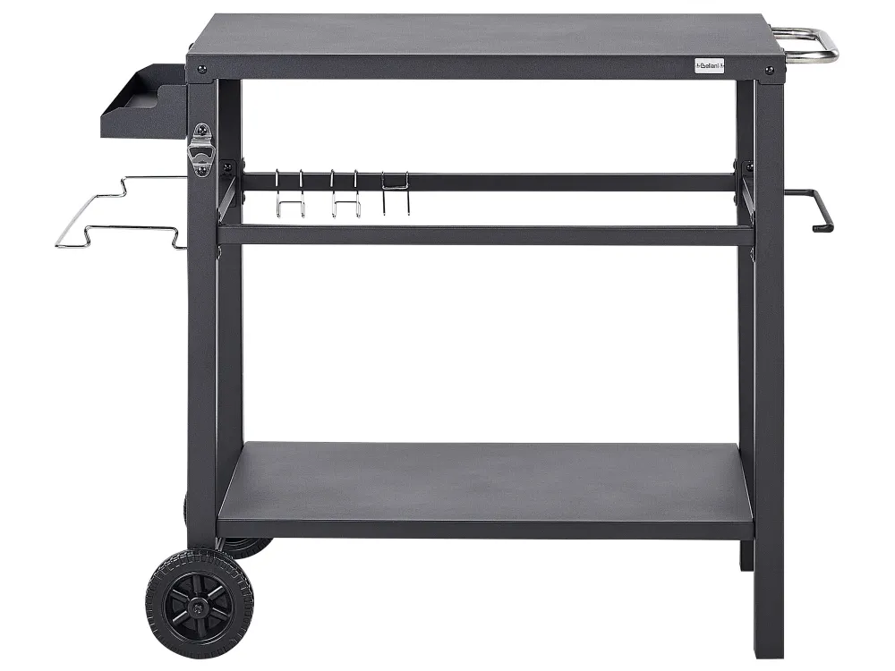 Inox ço Inoxidável Carrinho de cozinha para jardim em metálico preto STALETTI