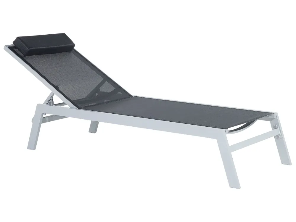 Aluminium Reclining Sun Lounger Negro CATANIA II