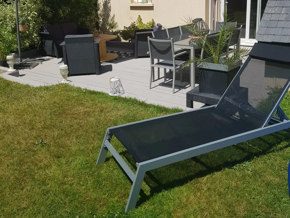 Aluminium Reclining Sun Lounger Negro CATANIA II