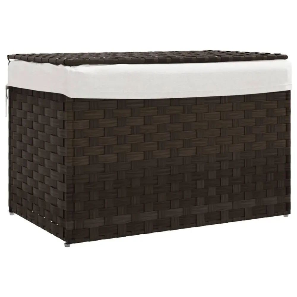Cabide para Secar Cesto roupa suja com tampa 55,5x35x34 cm vime PE castanho-escuro