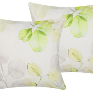 Set 2 Cushions Leaf Pattern 45 x 45 cm Multicolour PEPEROMIA
