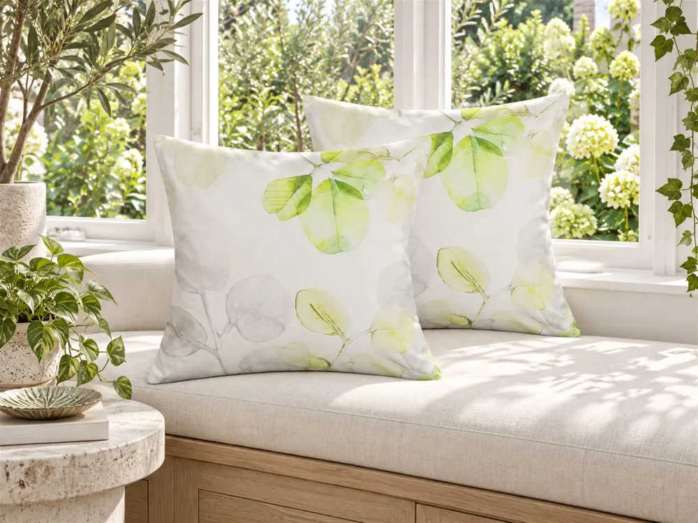 Set 2 Cushions Leaf Pattern 45 x 45 cm Multicolour PEPEROMIA